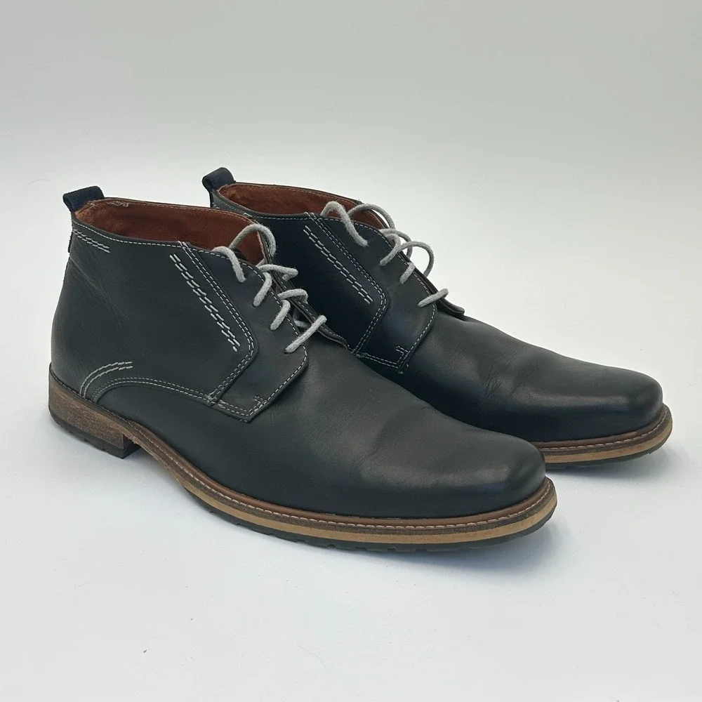 Travelin Outdoor Mens Leather Chukka Boots Black EUR 43 US 9.5 Ankle Shoes